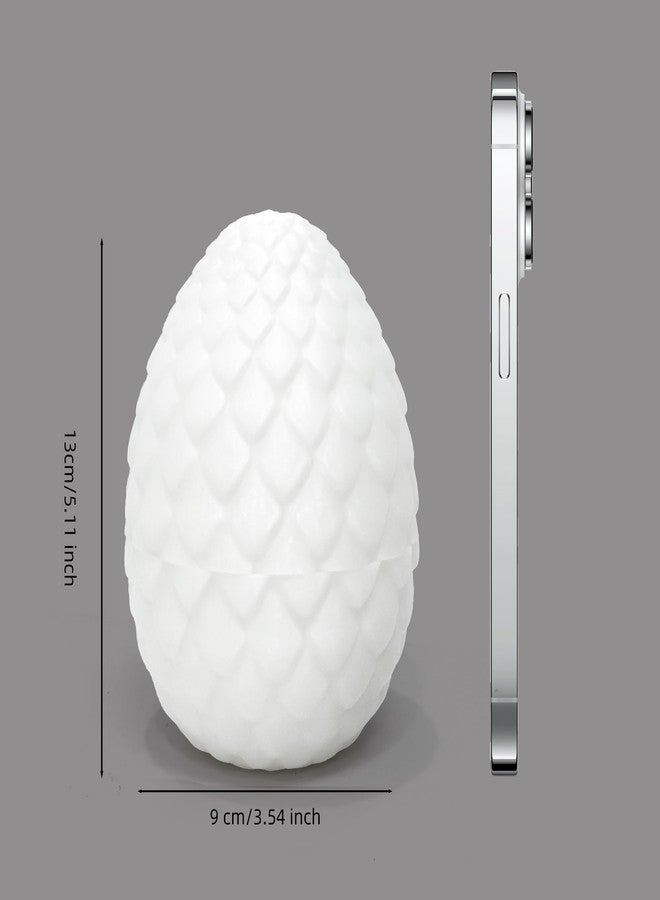 Flavery 3D Printed Dragon Egg - Glow Blue - 12in Large Fidget Toy, Flexible Articulated Crystal Dragon Inside,Figurine Decor, Executive Desk Toy, Dinosaur Toys for Kids 8-12 Gift - Image 3